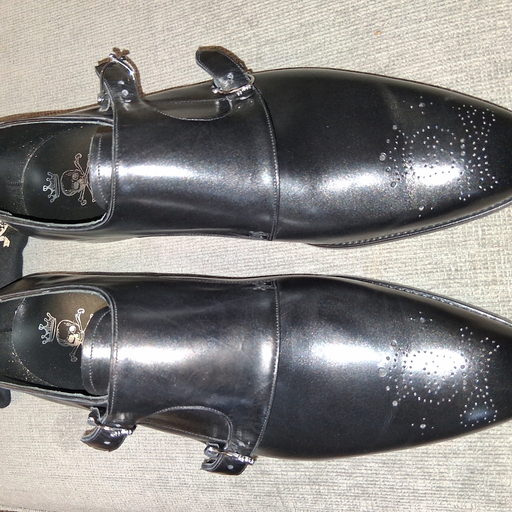 Elegant Black Leather Oxfords by Black - Picture 3 of 5